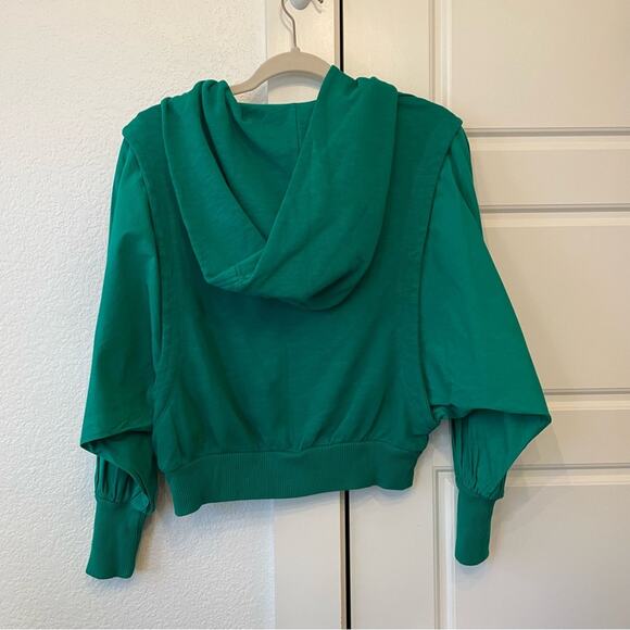 Anthro Pilcro Fabric Mix Cropped Hoodie - Picture 4 of 7